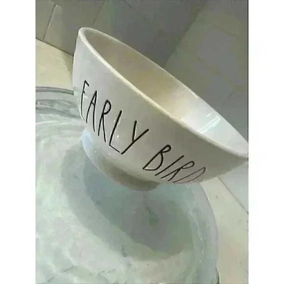 Rae Dunn Artisan Collection by Magenta Early Bird Cereal Bowl Black Text - Picture 3 of 14
